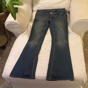 American Eagle Outfitters Women's Dark Blue Flare Jeans